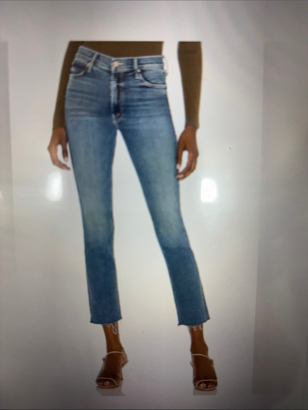 Mother Denim Mid Rise Dazzler Ankle Fray Riding Cliffside Size 24 Jeans